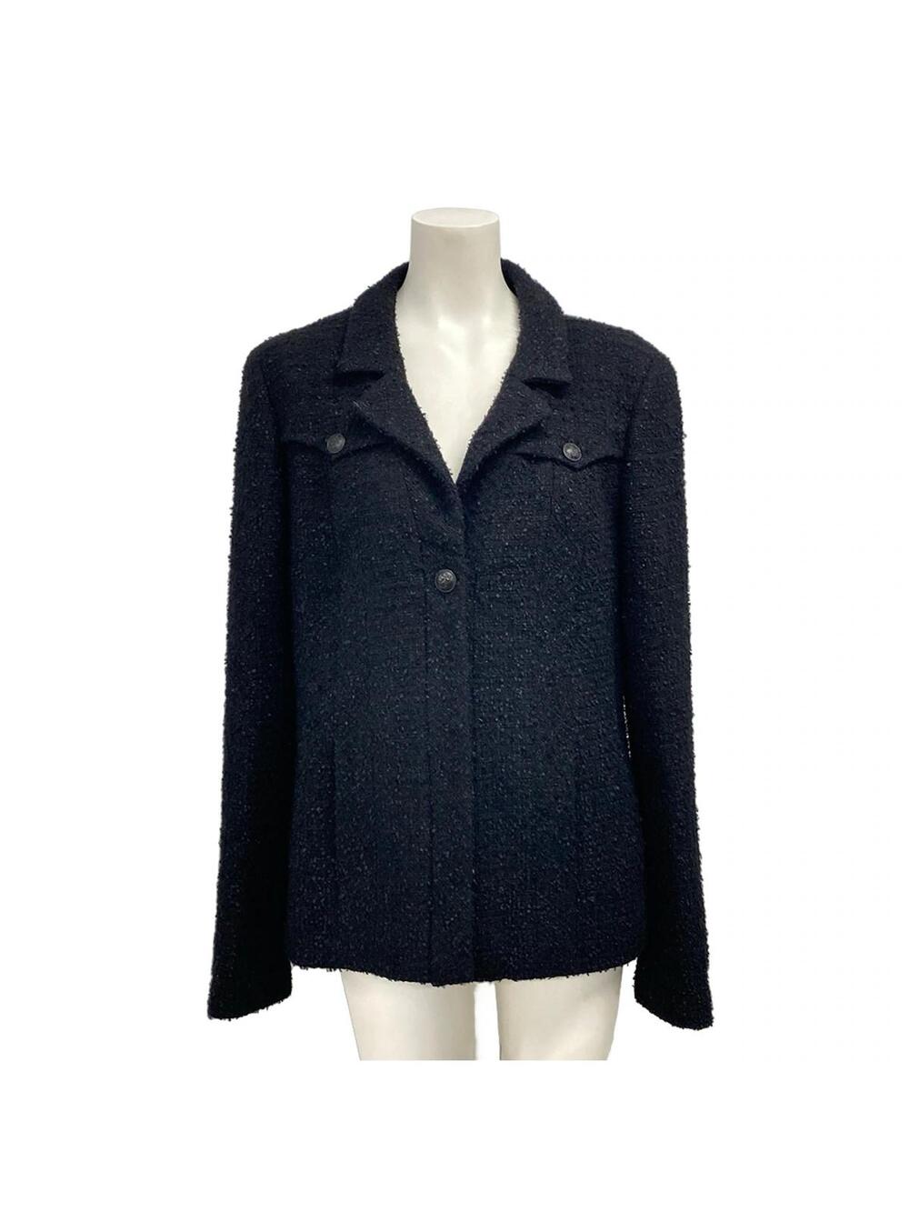 Chanel Black Outer Fabric] Wool Nylon #341898C13B